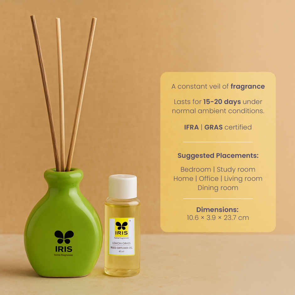 IRIS Lemon Grass Reed Diffuser Set