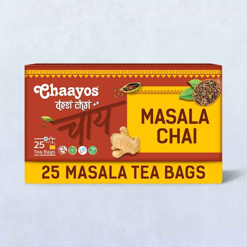 Chaayos Masala Chai Tea Bags-Assam Black Tea with Natural Spices