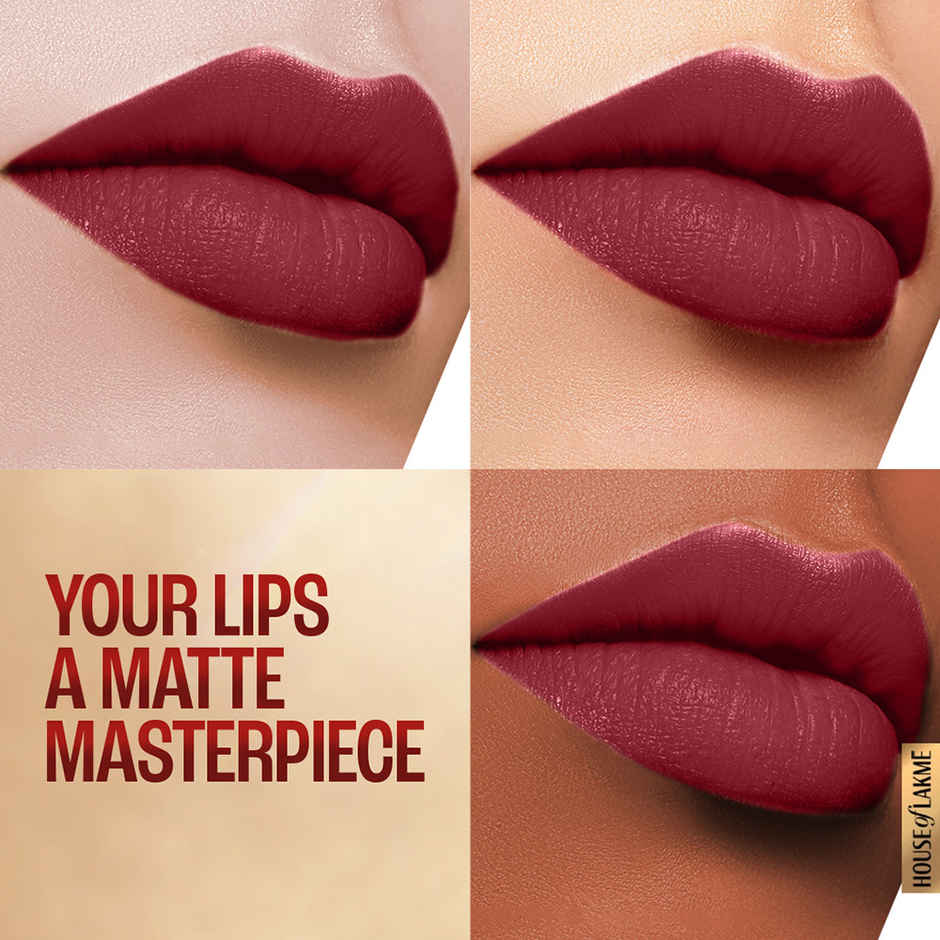 Lakme 9to5 Powerplay Priming Matte Lipstick, Lasts 16hrs, Berry Base
