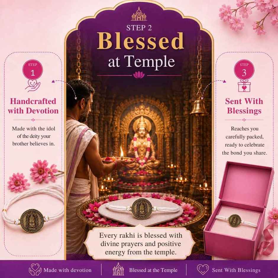VAMA Siddh Mahamrityunjay Rakhi | Temple Energised for Your Brother's Healthy and Long Life