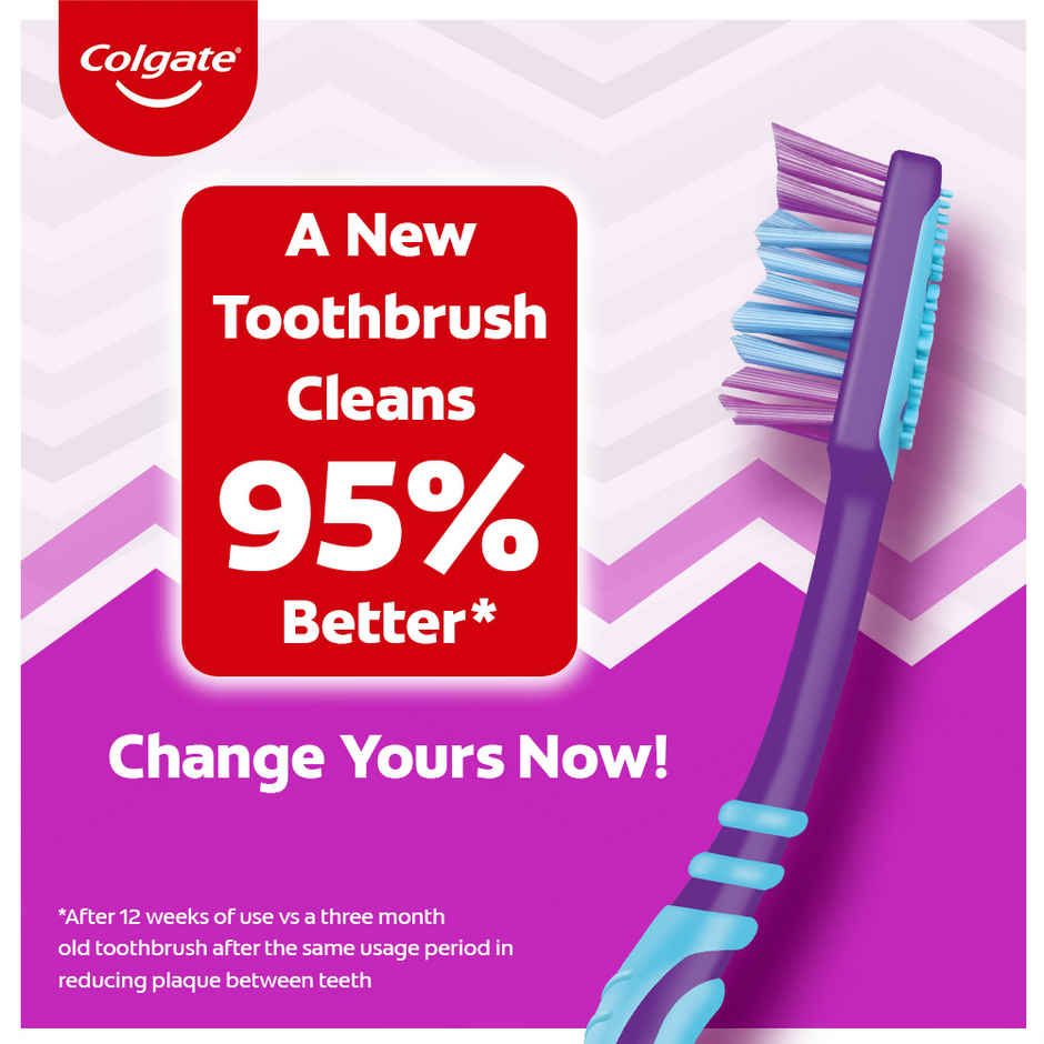 Colgate ZigZag Soft Bristle Toothbrush, Compact Brush Head for Deep & Complete Cleansing