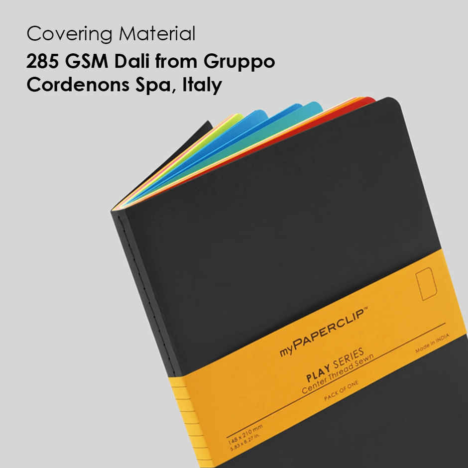 myPAPERCLIP A5 Notebook | Play Series | Black | Colored Paper