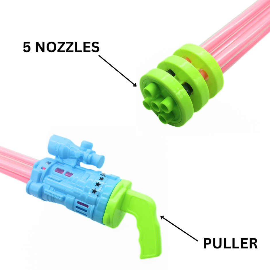 Water Gun | Pichkari | Holi Five Hole Super Large | Assorted Color | Se7en