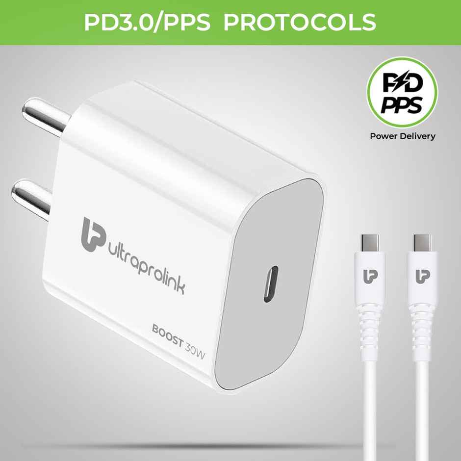 UltraProlink UM1132C Boost PD30 PD-PPS 30W Travel Charger with Type C to C Cable