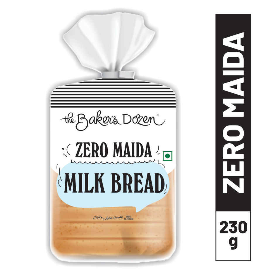 The Baker's Dozen Zero Maida Milk Bread | Atta Bread | Sandwich Bread | Gourmet | Clean Label