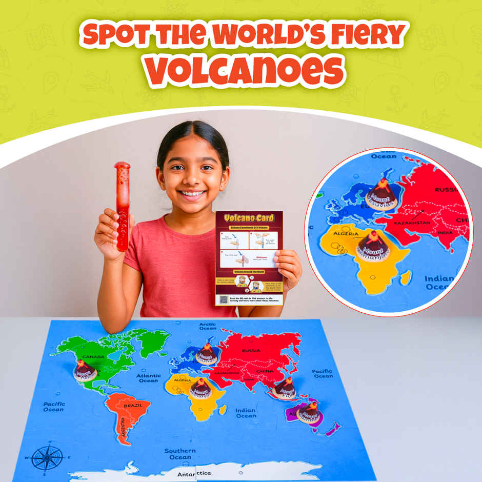 Physics Wallah World Map Puzzle Kit For Kids 8 To 15 Years