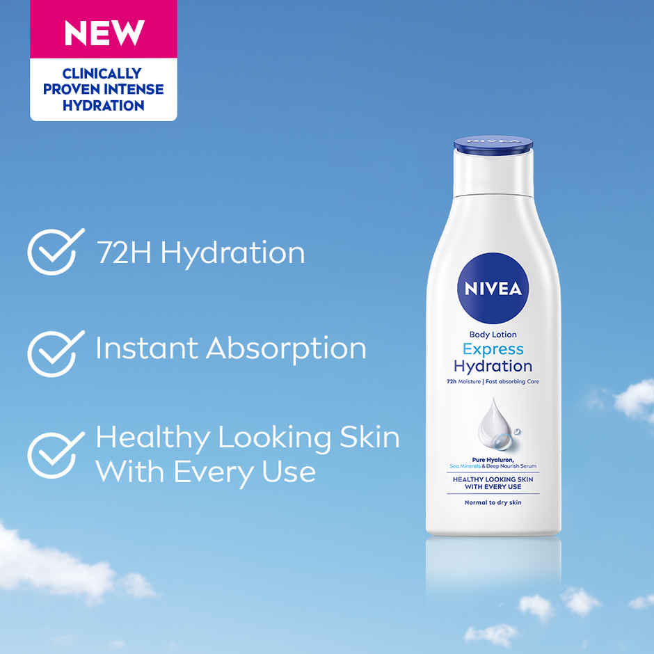 NIVEA Express Hydration Body Lotion|Sea Minerals & Deep Moisture Serum|Non Greasy
