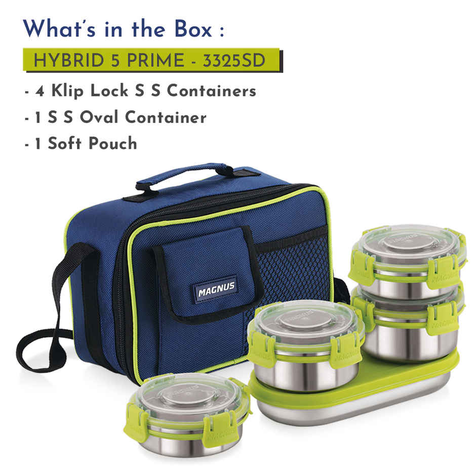 Magnus Hybrid 5 Prime Lunch Box with Leak-Proof Containers & Carry case