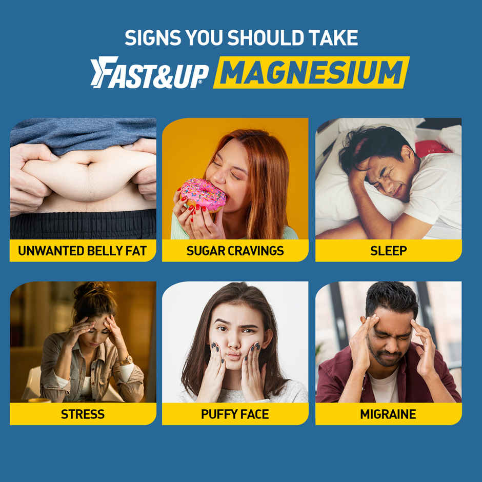 Fast&Up Magnesio Sleep Supplement 300mg Magnesium - Lime & Lemon Flavour