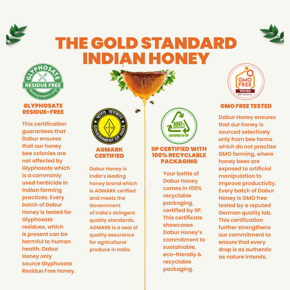 Dabur Honey | Totally Pure | World's No.1 Honey Brand | No Sugar Adulteration