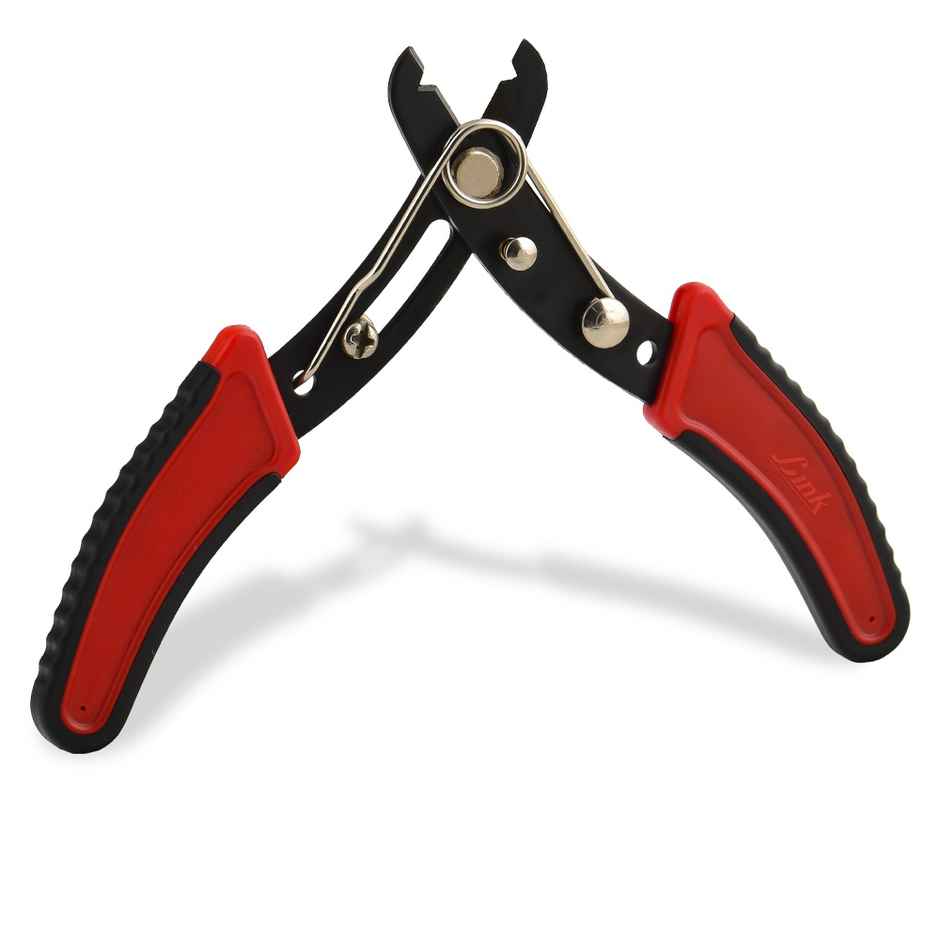 Link Prabal Wire Stripper | Black Finish Sharp Cutting Edges | Comfortable PVC Double Grip