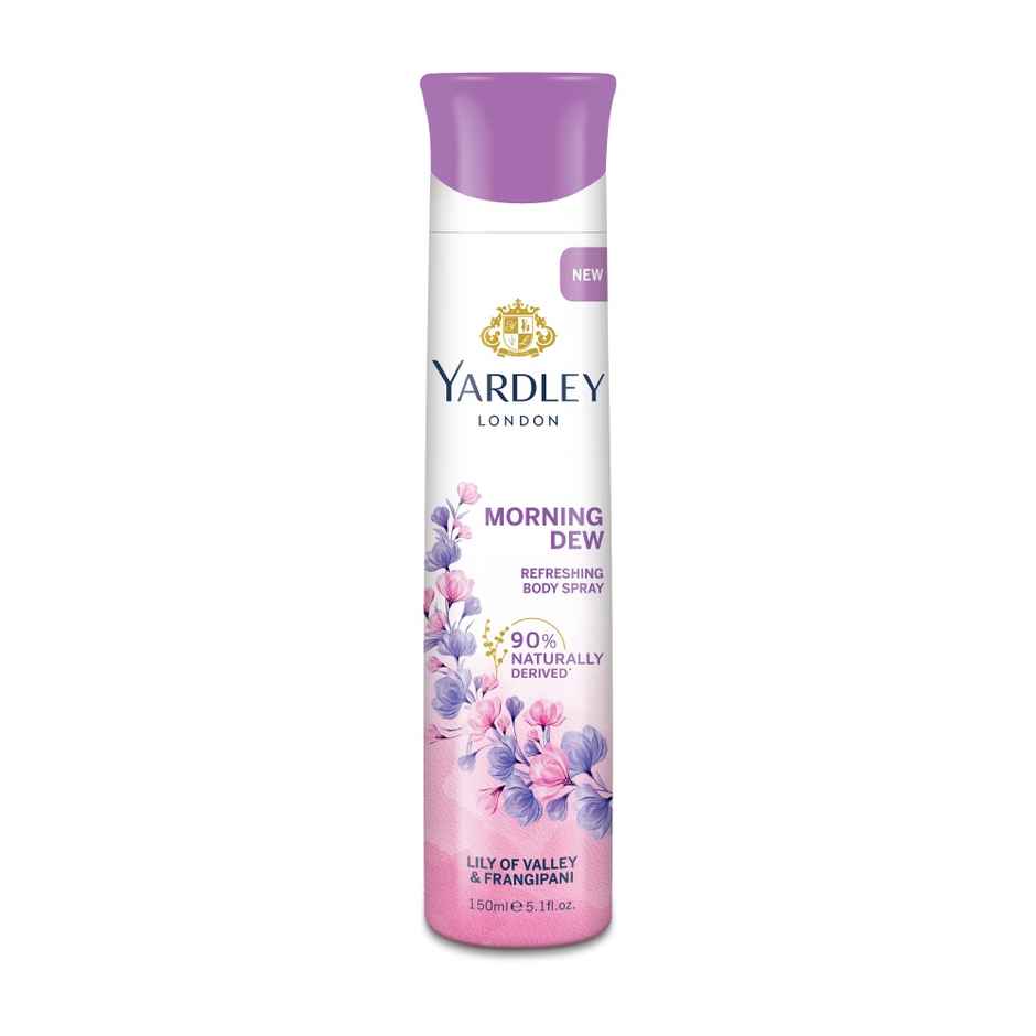 Yardley London Morning Dew Deodorant - Lily of Valley and Frangipani Fragrance - Naturally Derived