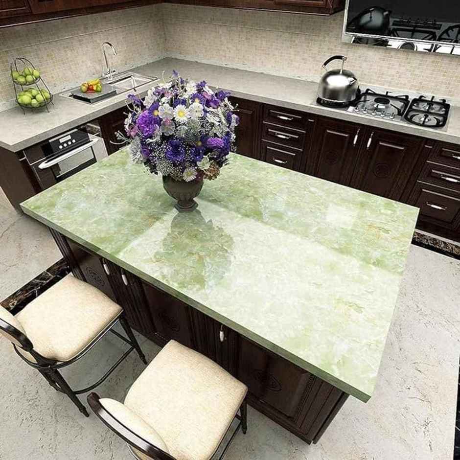 Perpetual Marble Stickers | DIY Peel & Stick Waterproof Wallpaper | 60 x 200Cm | Green