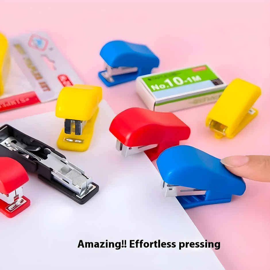 Se7en Mini Compact Assorted Colour Stapler with 1000Pcs No.10-1M Staples