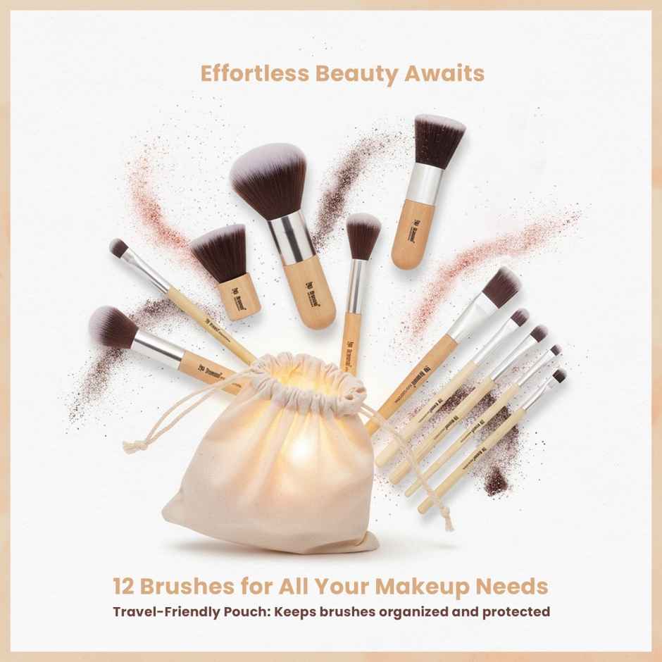Bronson Professional Makeup Brush Collection | Synthetic Brushes with Storage Bag