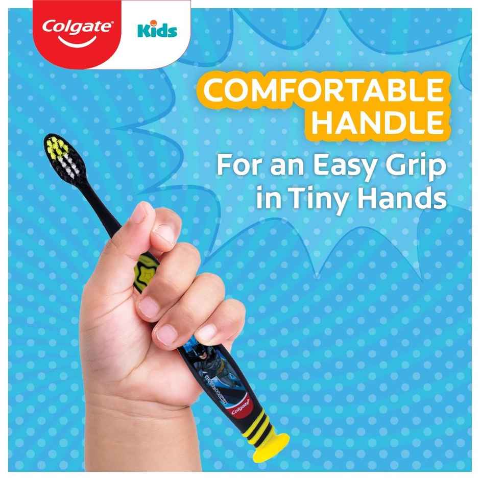 Colgate Kids Batman Manual Toothbrush, Extra-Soft Bristles And Built-In Tongue Cleaner