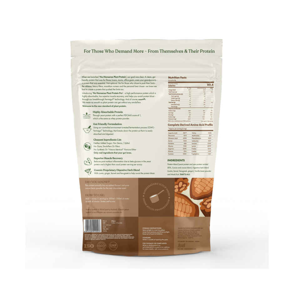 Cosmix No-Nonsense Pro Plant Protein Indonesian Cacao, 26g Protein