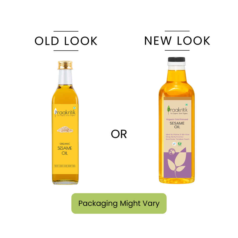 Praakritik Sesame (Til-Gingelly) Cold Pressed Oil | Organic Cooking Oil
