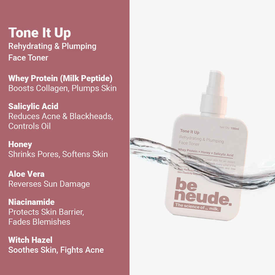 Be Neude Milk Peptide Face Toner With Whey Protein For Pore Rehydration & Acne Management