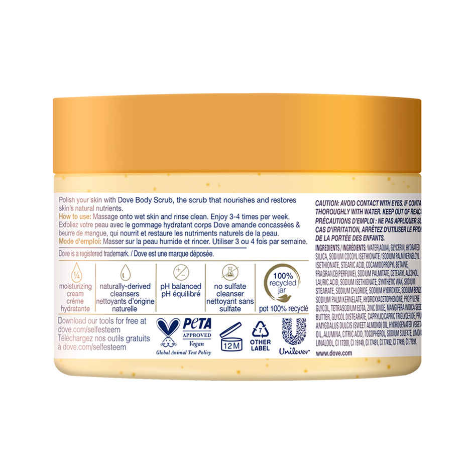 Dove Body Polish Scrub | Almond & Mango Butter | For Dry Skin | Get Soft & Smooth Skin