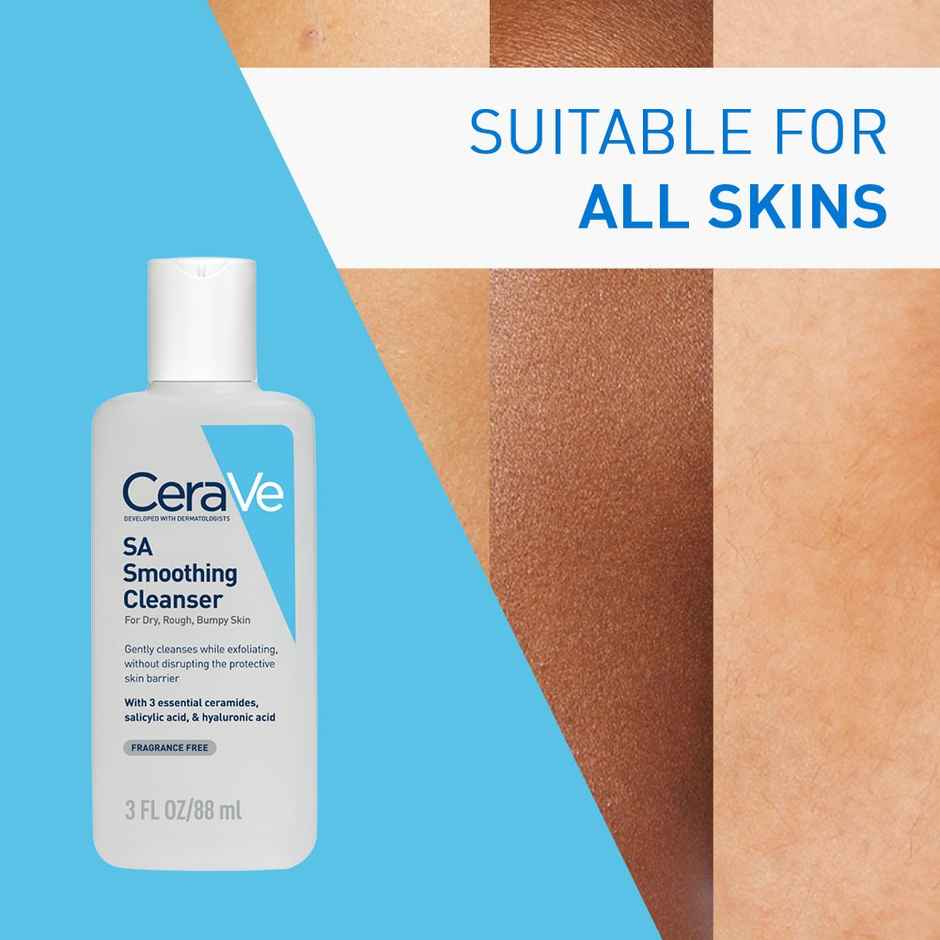 CeraVe SA Smoothing Cleanser For Dry Rough & Bumpy Skin | Face wash with Salicylic Acid & Ceramides