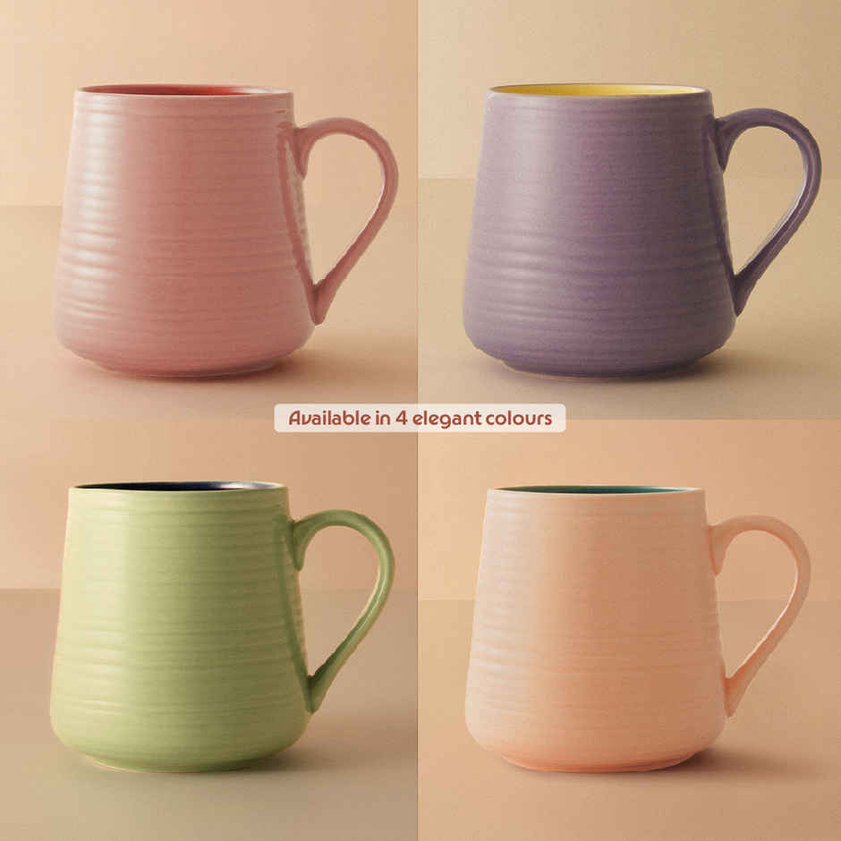 Borosil Porcelia Bello Blush Tea Coffee Porcelain Mug Set Microwave Dishwasher Safe