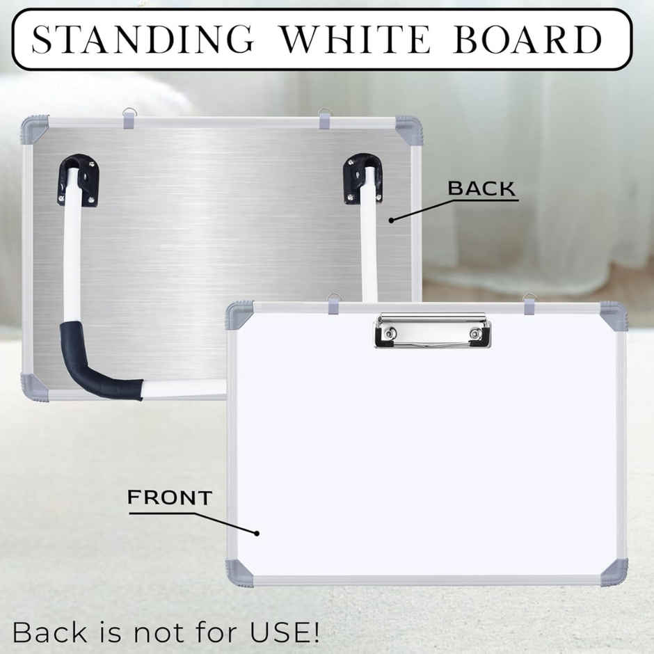 Se7en Non-Magnetic Dry Erase 1.5x2 feet Standing Whiteboard with Cap-Duster Marker