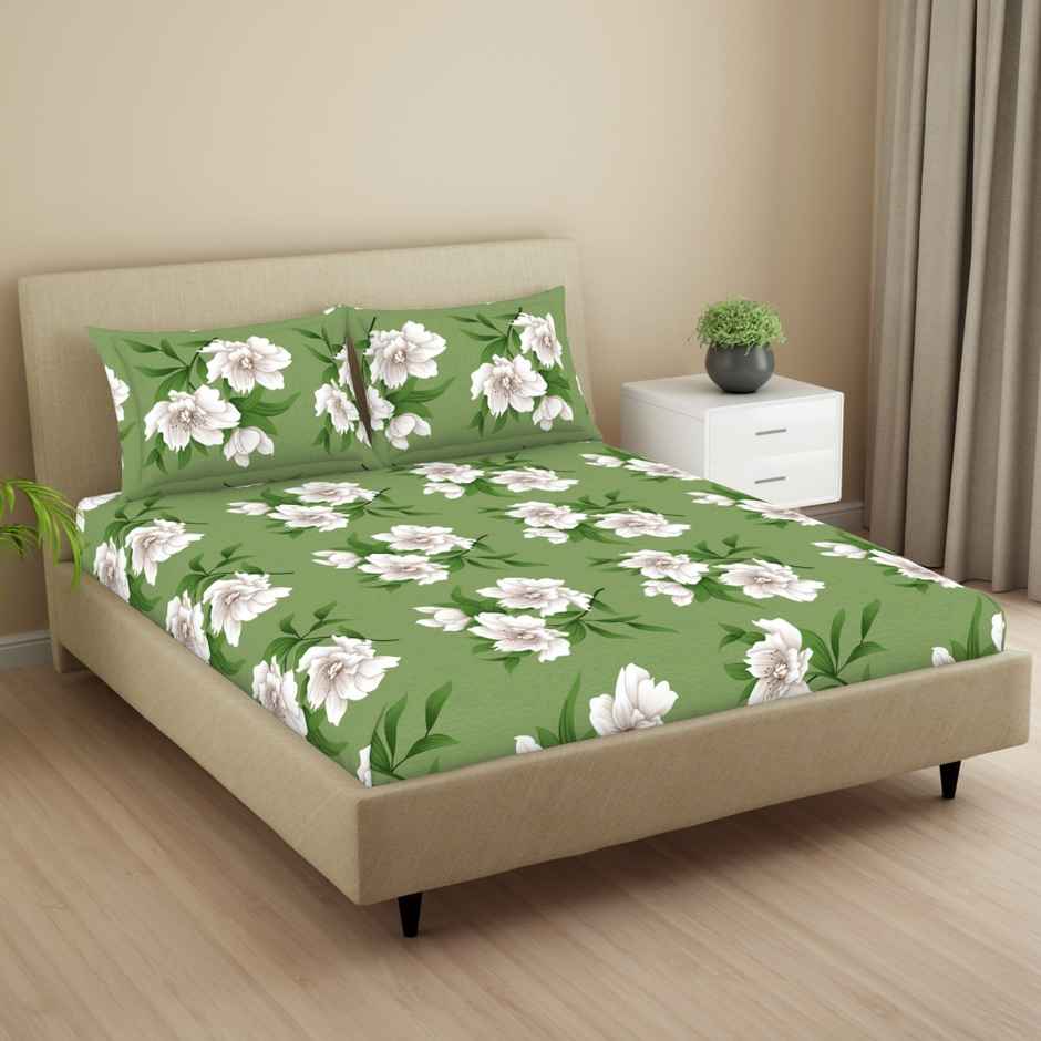 Welspun LUME Double Bedsheet | Soft & Durable | Premium Quality Collection | Light Green