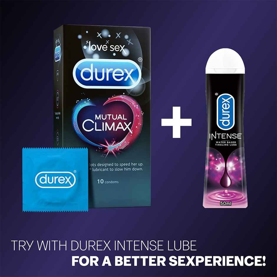 Durex Intense Condoms for her - Three Count Dotted and Ribbed condom with Desirex gel(3pc), Durex Air Ultra Thin Condoms(3pc) & Durex Condoms Mutual Climax(3pc) Combo