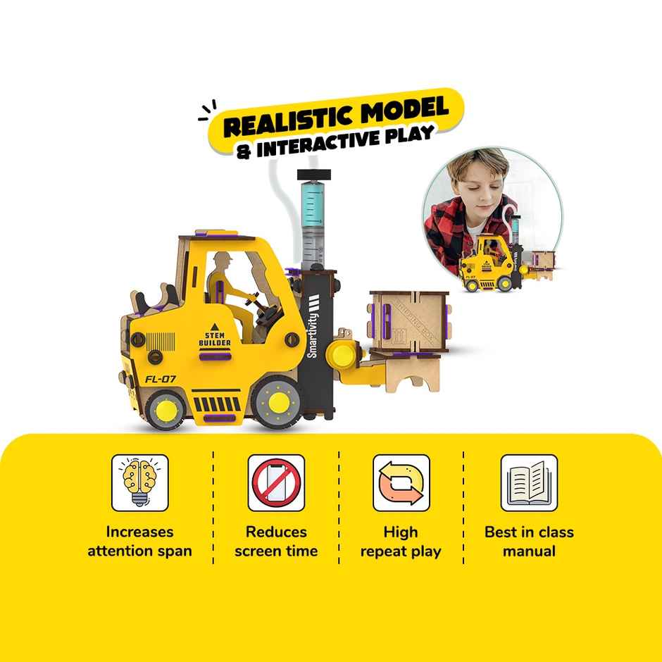 Smartivity Hydraulic Forklift Construction Vehicle Toy - Smrt1253