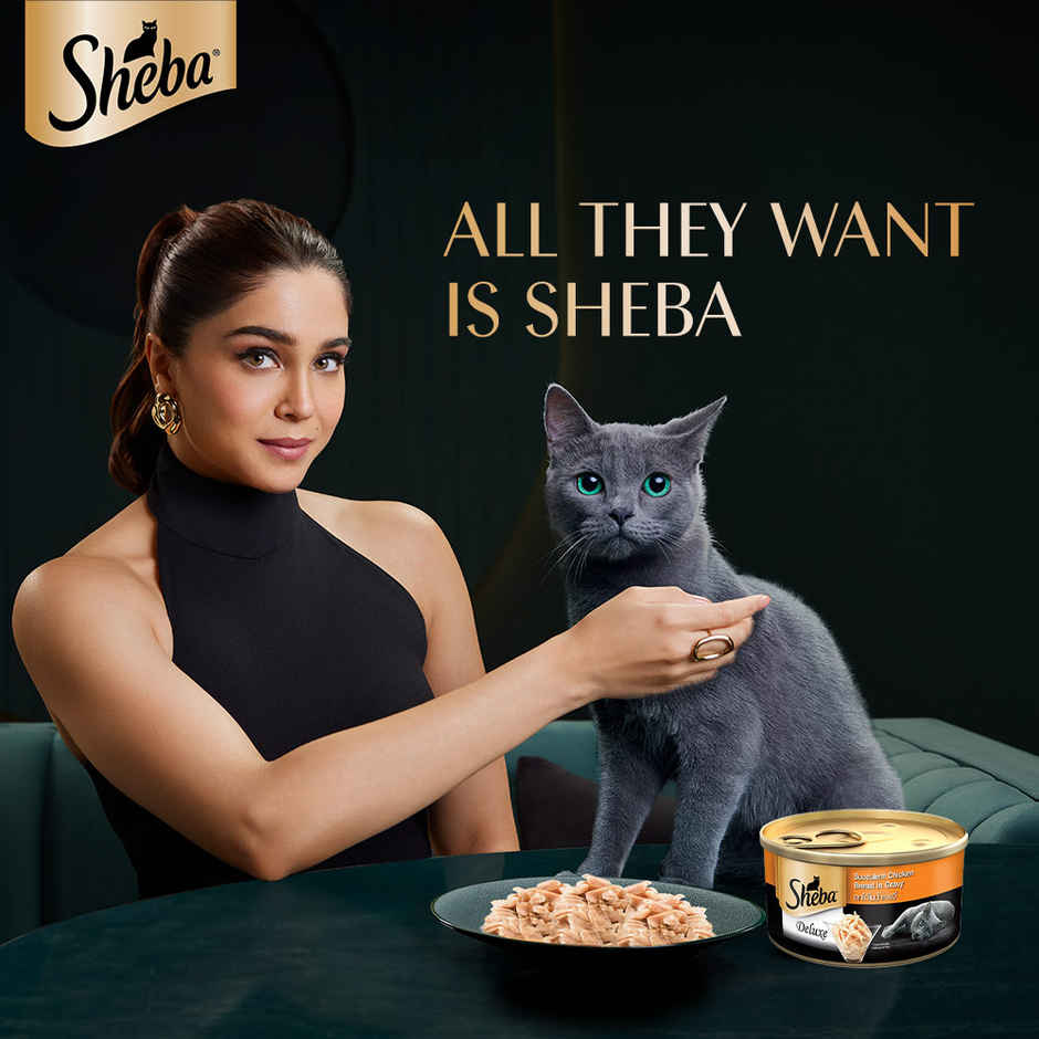 Sheba Deluxe Premium Adult Wet Cat Food | Succulent Chicken Breast in Gravy Can - 1+ Years