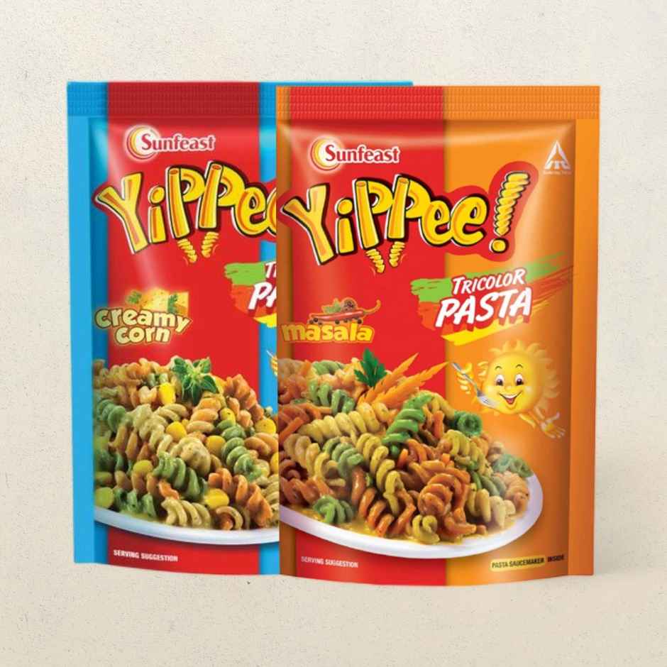 Sunfeast Yippee Tricolor Pasta Seasoning & Creamy Corn Combo