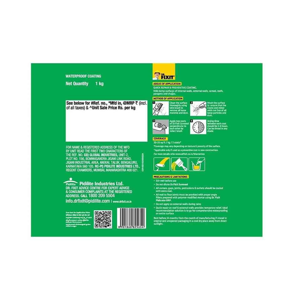 Dr. Fixit Sure Seal | DIY Waterproofing for Mild Dampness | Internal & External