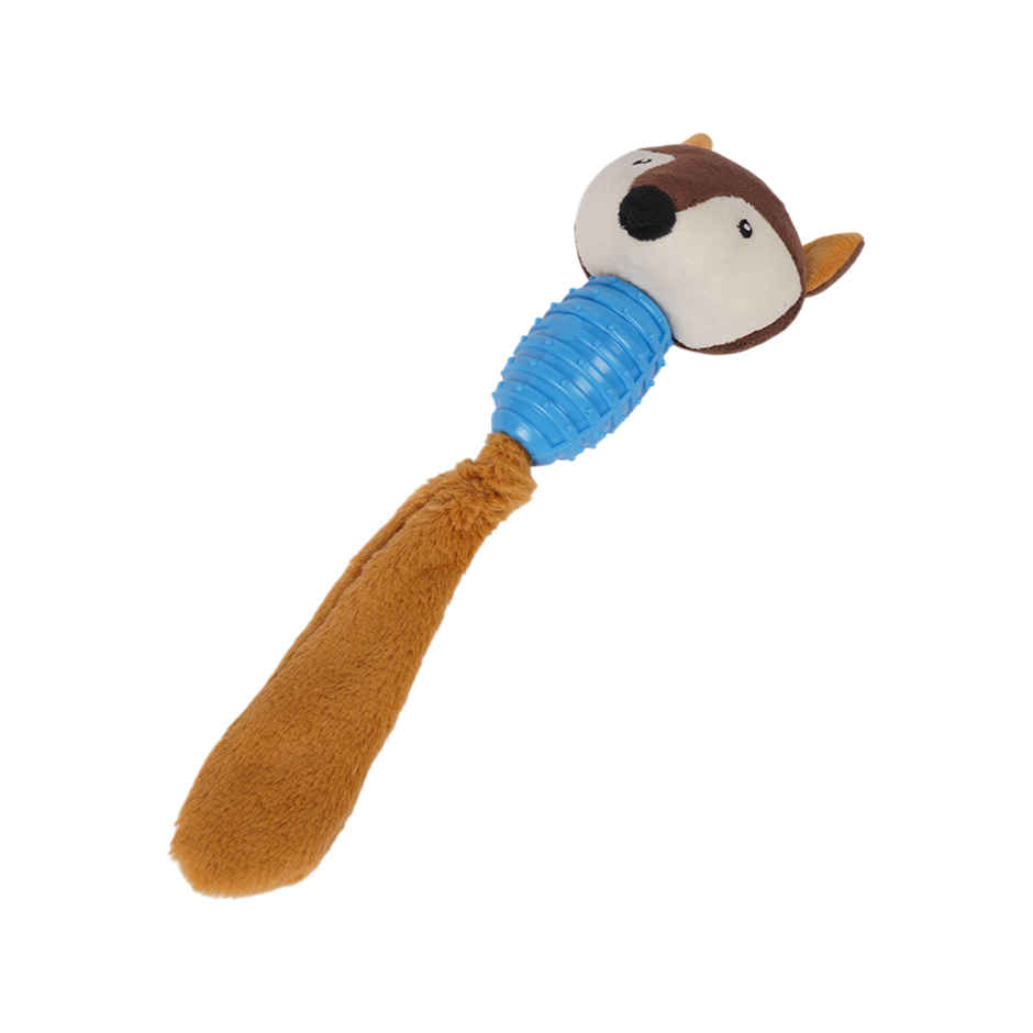 Super Pet Squirrel Plush Dog Toy | Blue & Brown