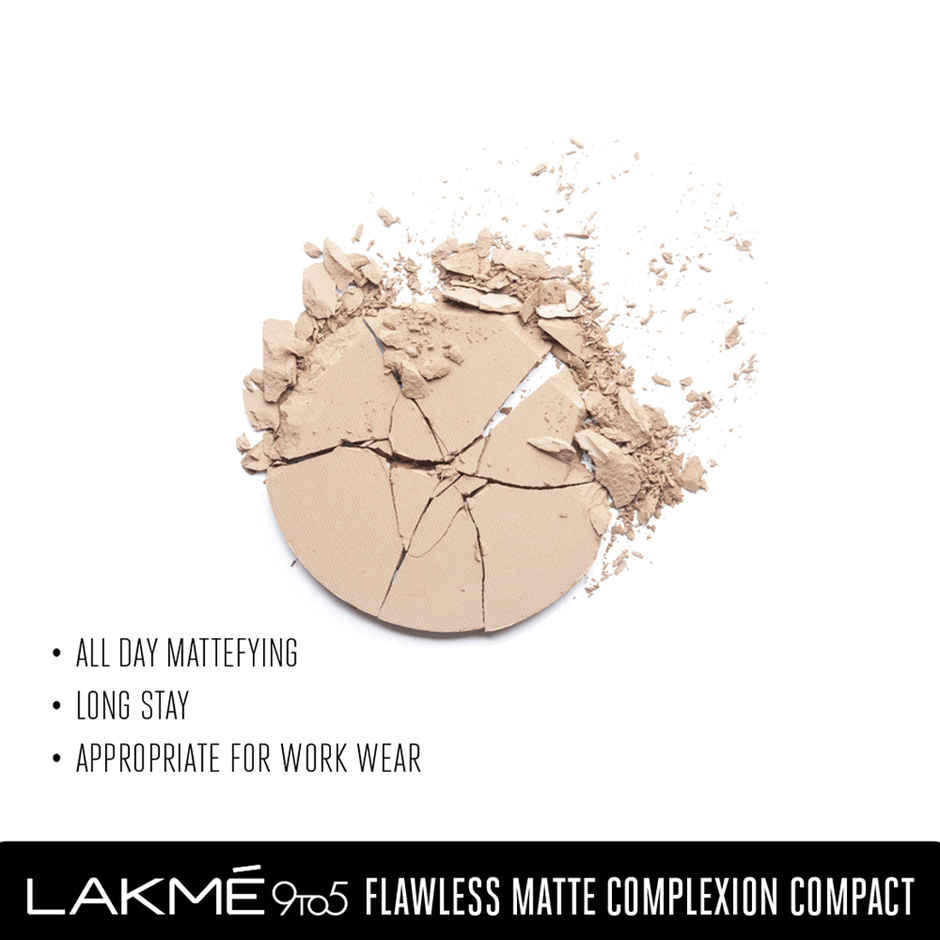 Lakme 9to5 Powerplay Matte Compact | Oil Control Formula | With Vitamin E | Melon