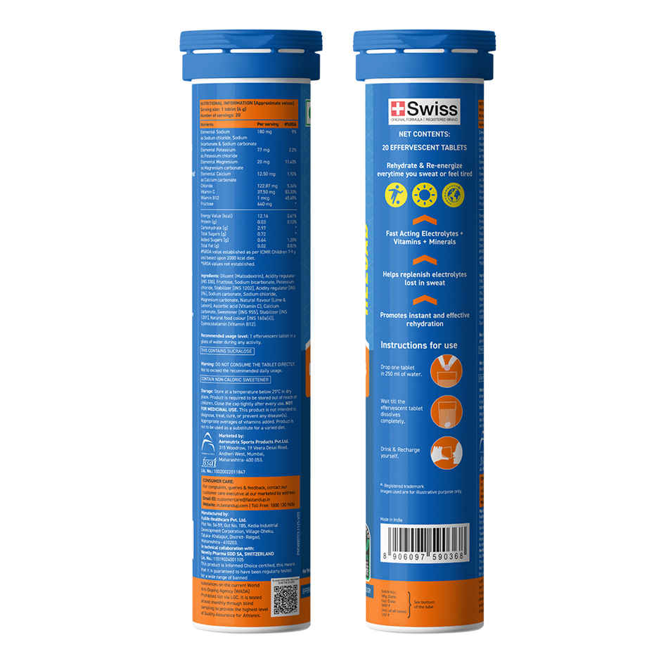 Fast&up Reload Energy Drink Low Sugar Electrolyte | Lime Lemon Flavour