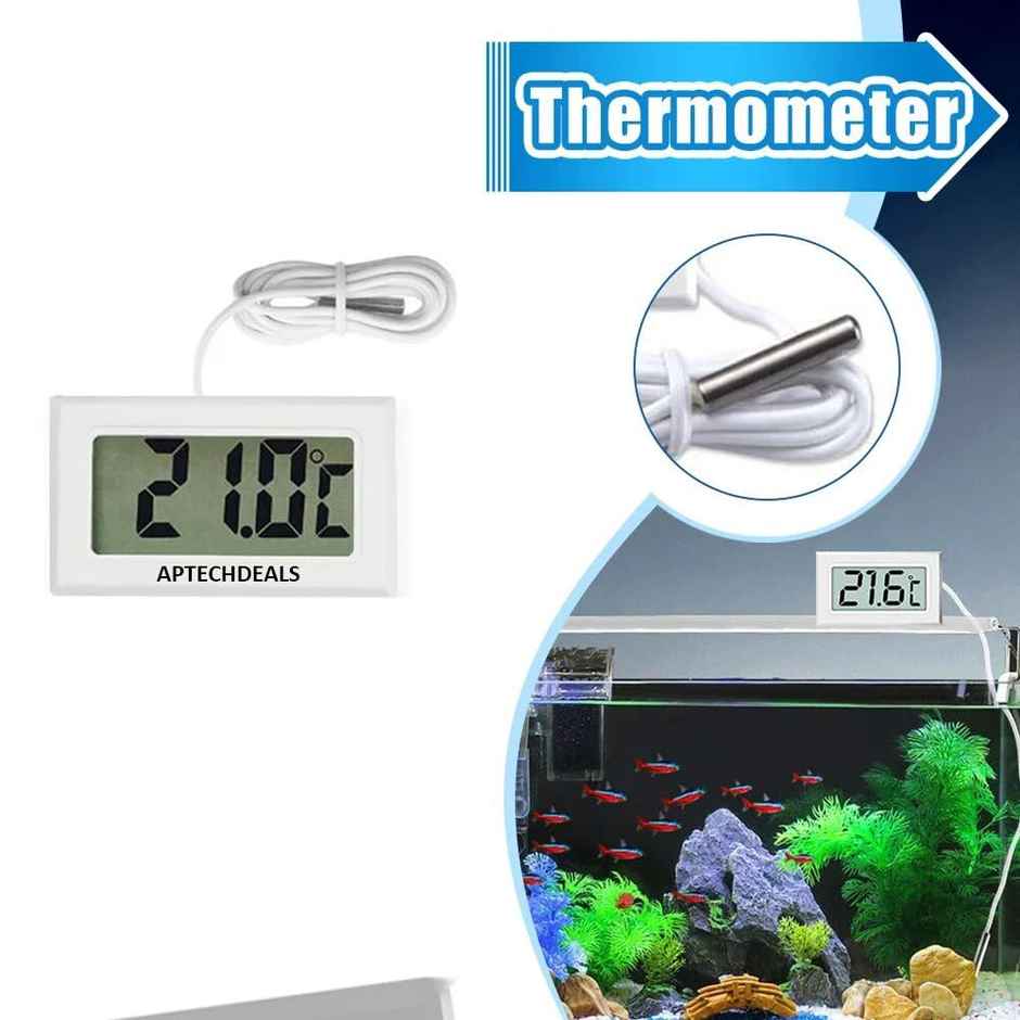 Aptechdeals Mini Lcd Digital Thermometer Sensor Wired For Room Temperaure/Fridges