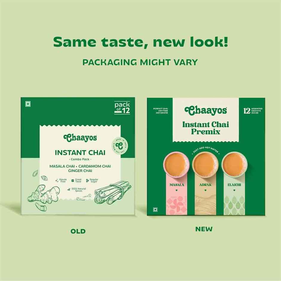 Chaayos Instant Tea Premix Combo / Masala + Elaichi + Ginger