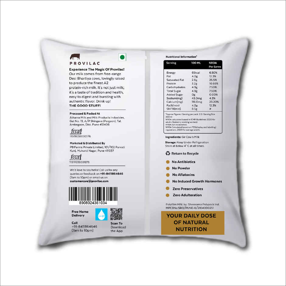 Provilac A2 Fresh Cow Milk (Pouch)