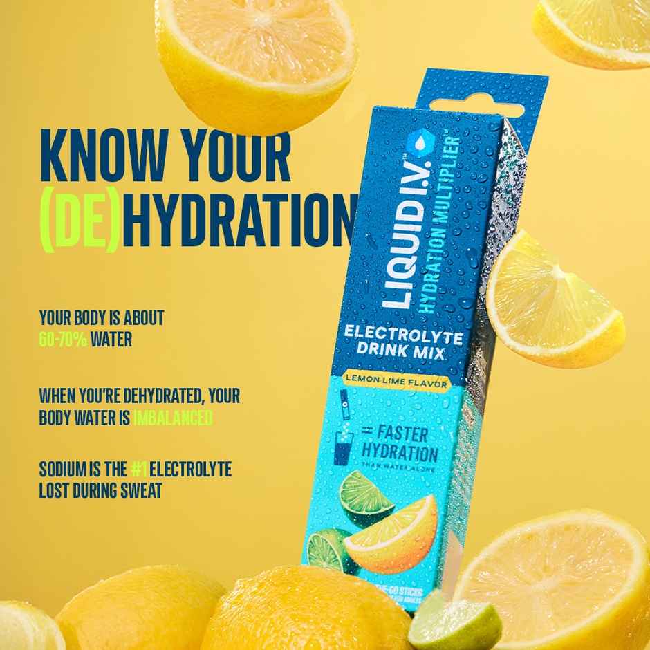 Liquid I.V. Hydration Multiplier - Lemon Lime | 3 Sticks | Hydration Drink Mix