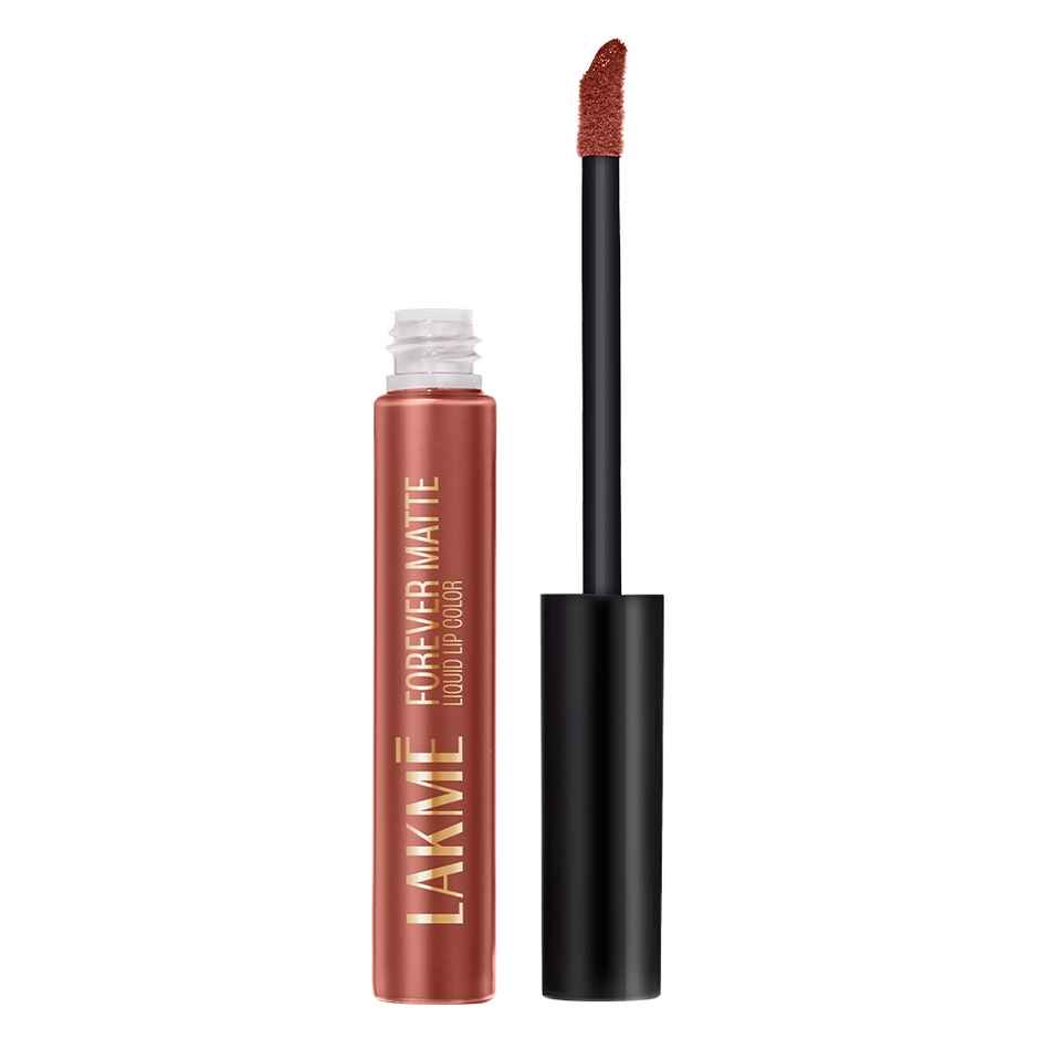 Lakme Forever Matte Liquid Lip, 16hr Lipstick, Lightweight & transferproof | Nude Myth