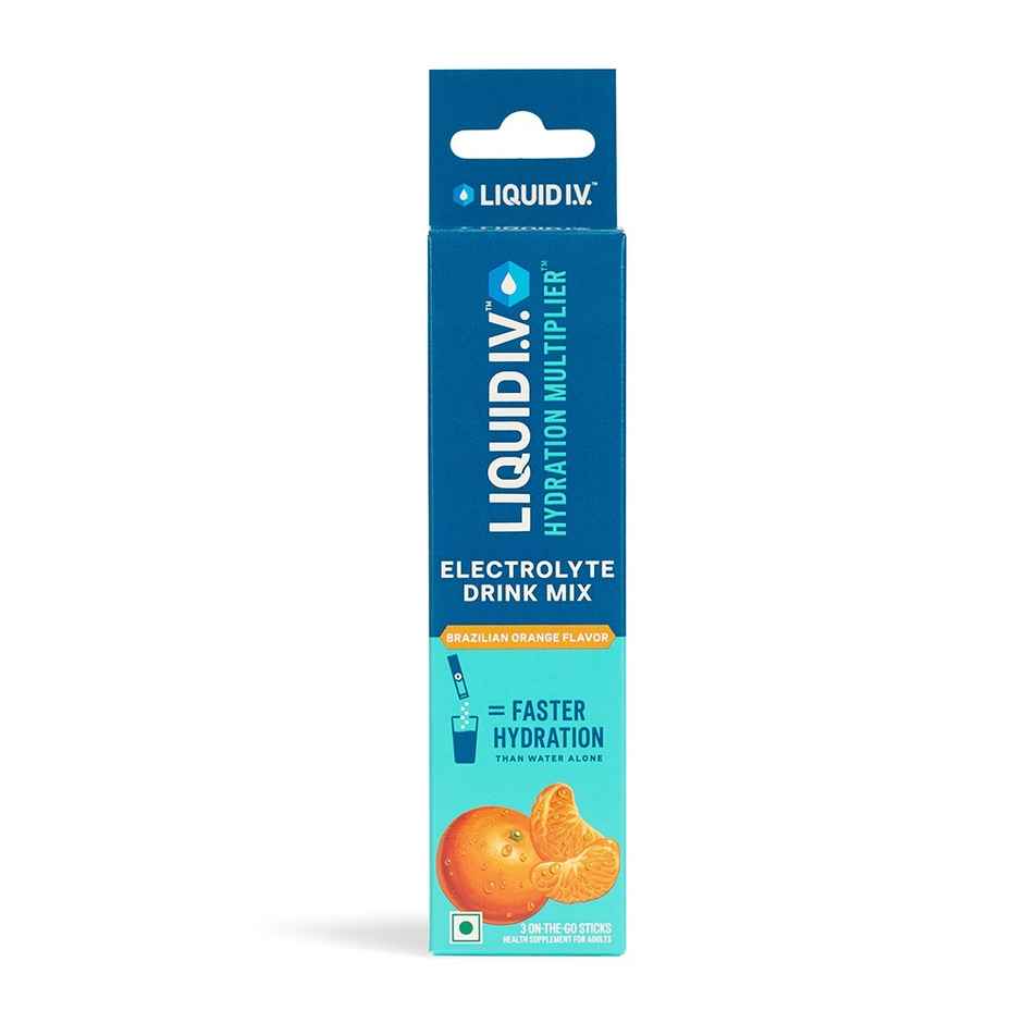 Liquid I.V. Hydration Multiplier | Brazilian Orange | 3 Sticks | Hydration Drink Mix