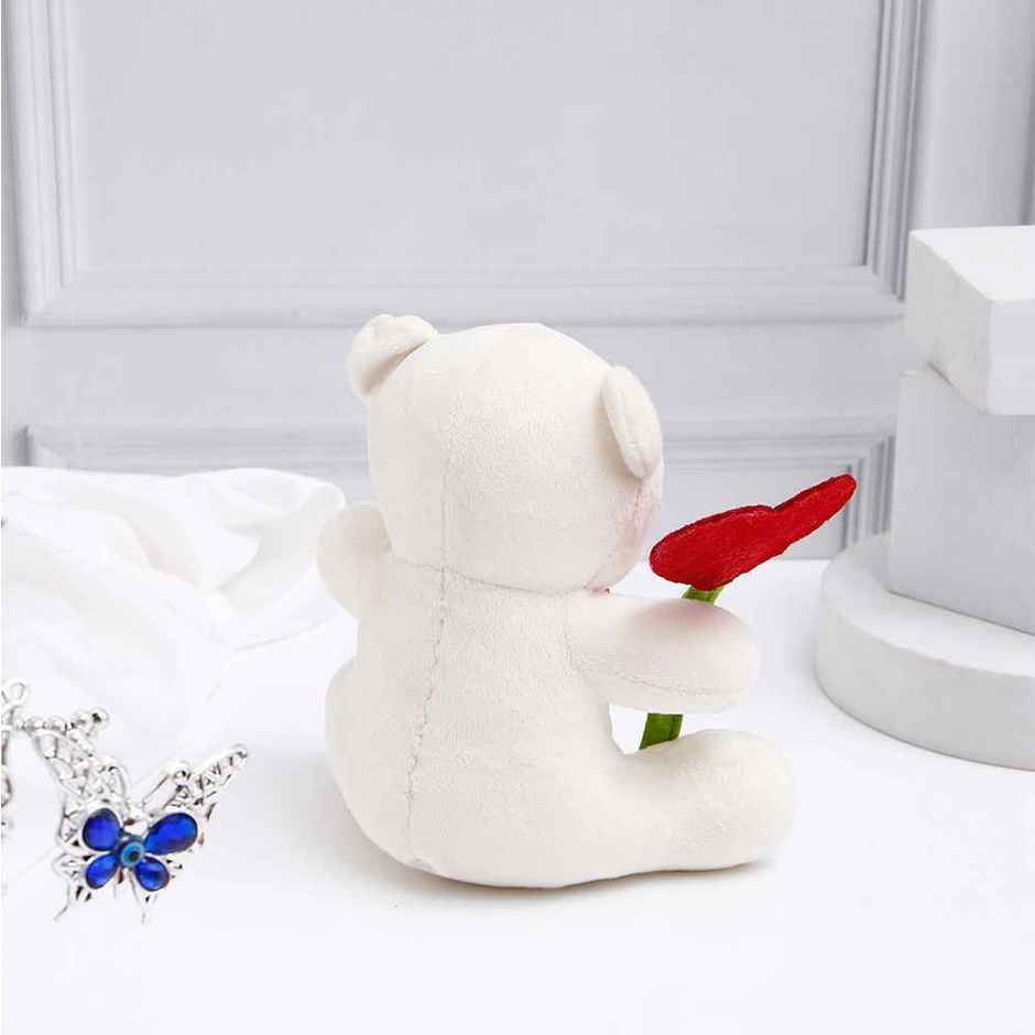 Archies Cute Little White Teddy Bear with Be Mine Heart - 20 cm