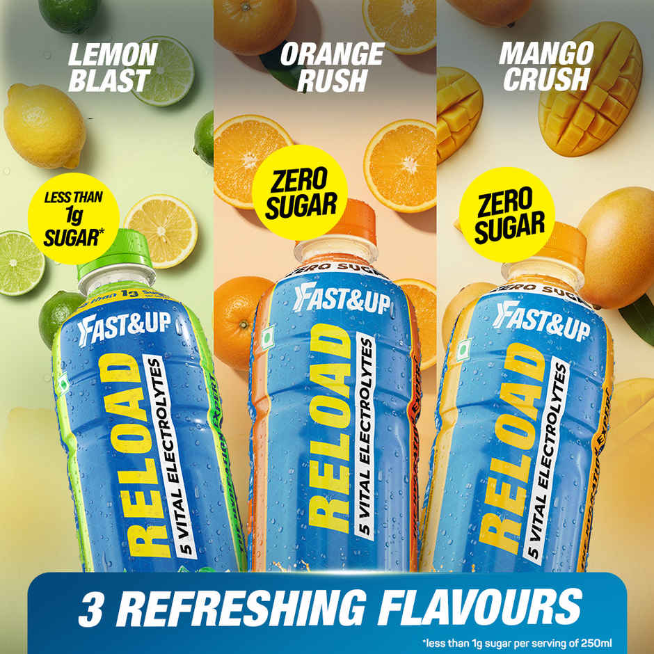Fast&up Reload Zero Sugar Energy Drink | Refreshing Orange Flavour