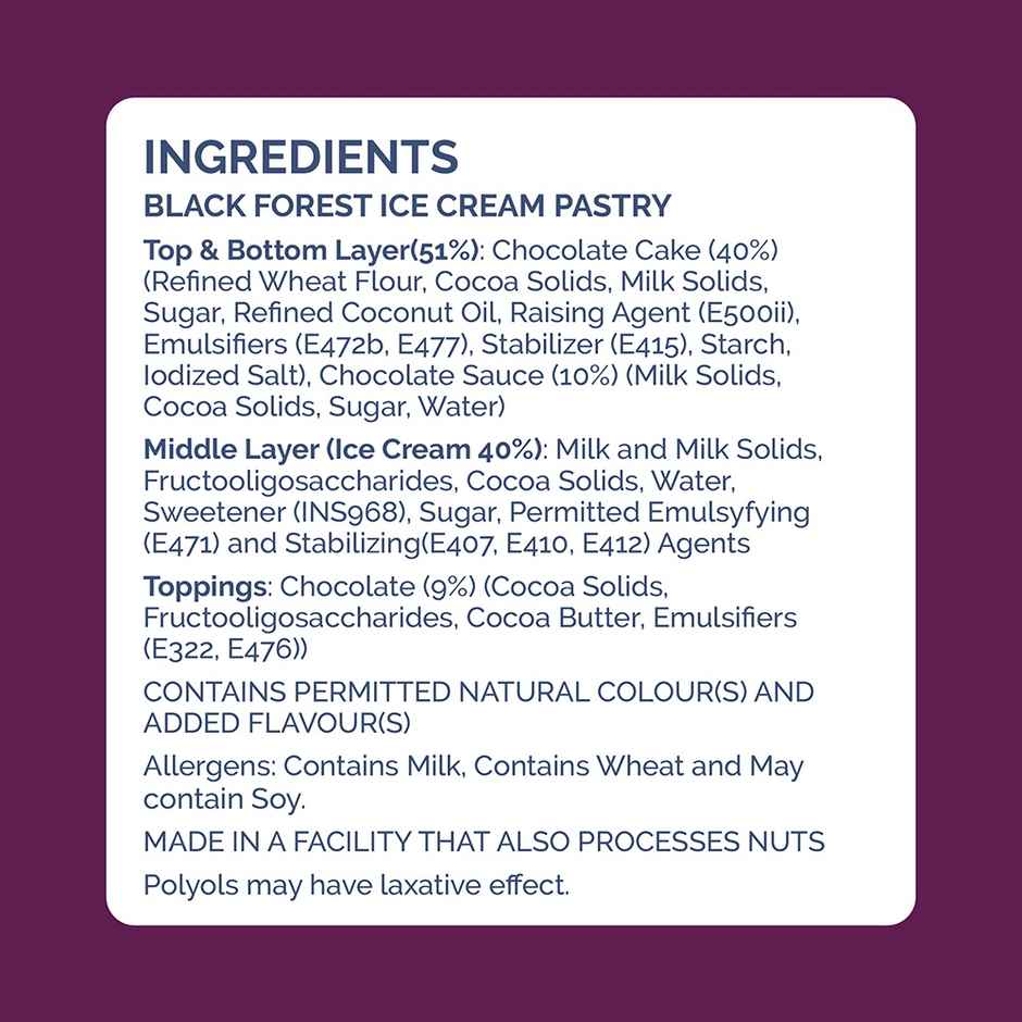 Get-A-Way Black Forest Ice Cream Pastry | Soft & Premium