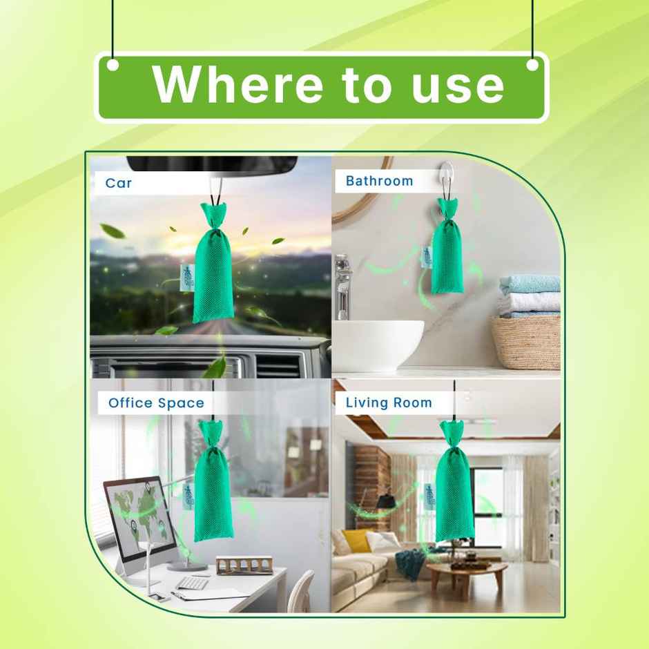 Tulsi Camphor Pouch by Air Karpure | Car, Bathroom, Wardrobe & Room Freshener | From House of Cycle