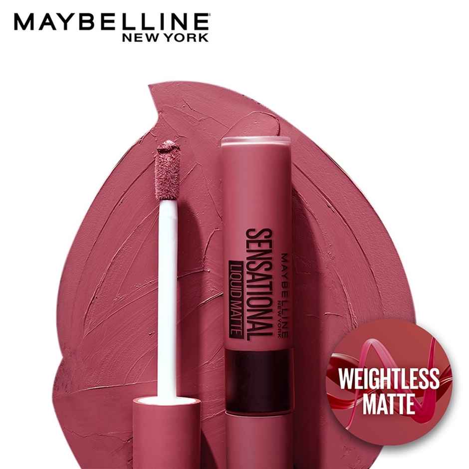 Maybelline Sensational Liquid Matte Lipstick, 23 Untamed Rose-Delivering Intense Matte Color Effect