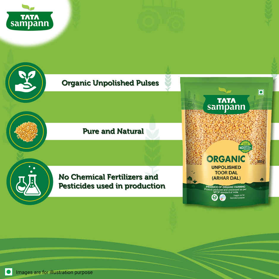 Tata Sampann Organic Unpolished Toor Dal (Arhar Dal)