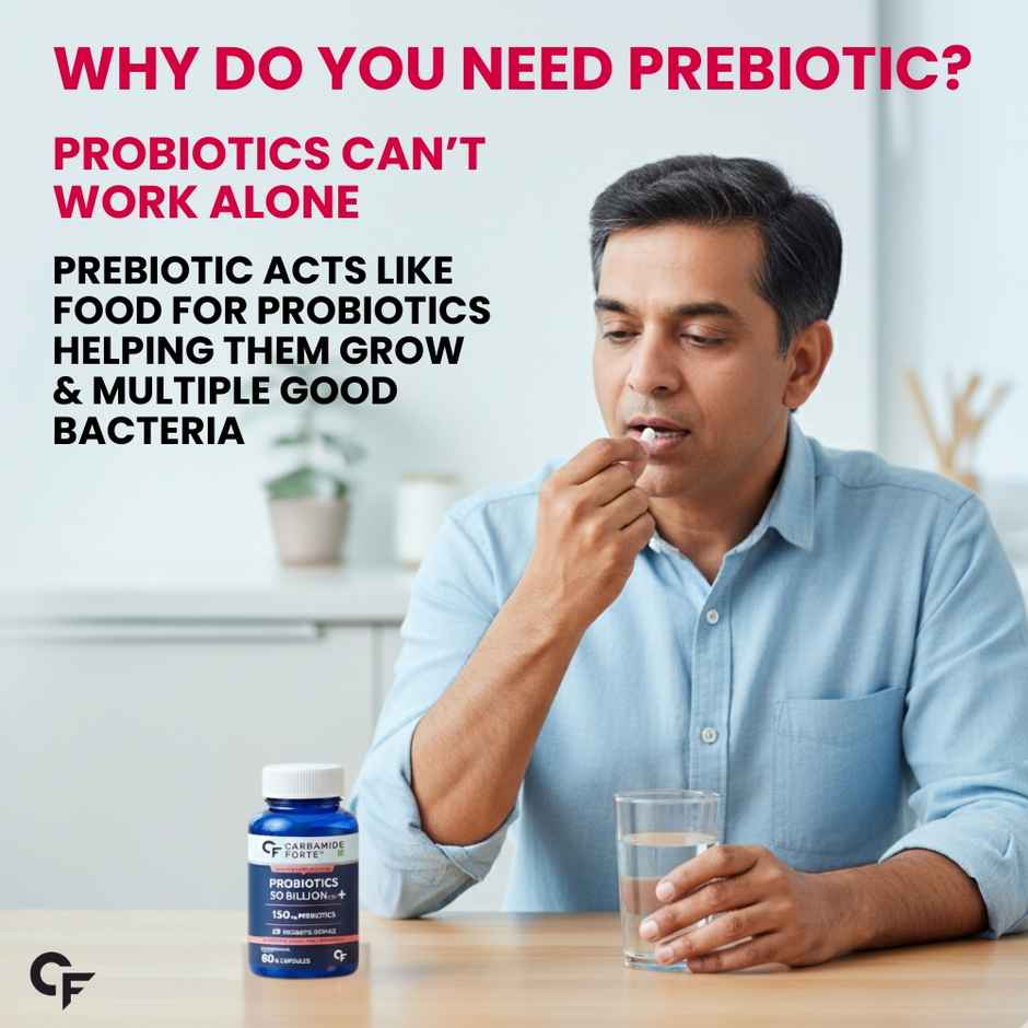 Carbamide Forte Probiotics Supplement 50 Billion CFU Gut Health Supplement with Probiotic Gutcleanse