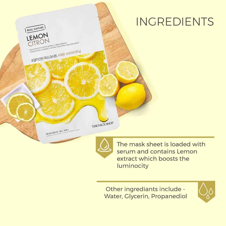The Face Shop Real Nature Lemon Face Mask | Lemon
